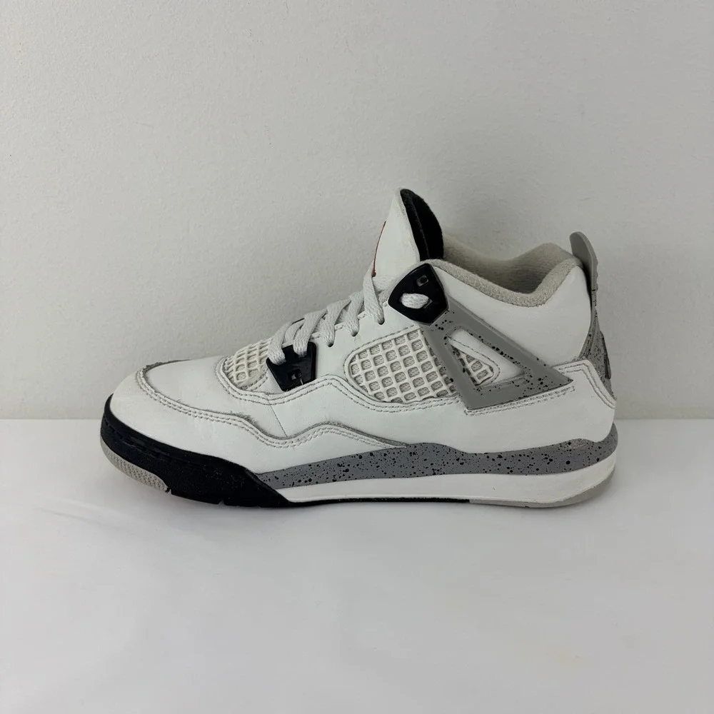 Nike Air Jordan 4 Retro White Cement Gray Kids Size 1Y IB4388-100